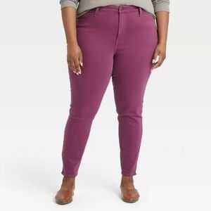 New! Ava & Viv Purple High Rise Skinny Ankle Jeans